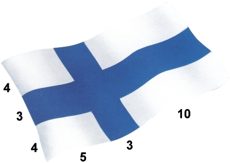 Флаг Финляндии, шест 6м, 100x163 см.