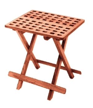Pöytä, teak-puuta, kokoontaitettava, 60x45cm